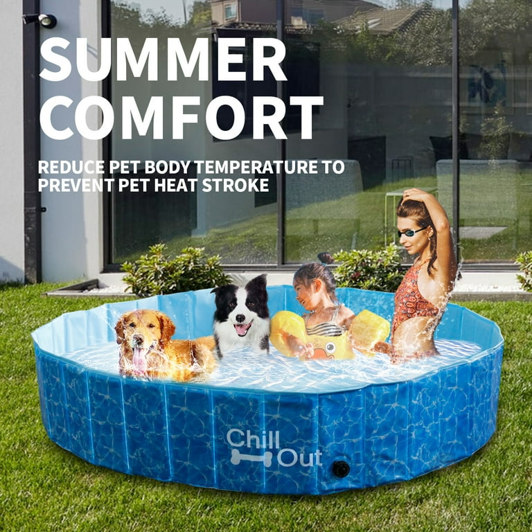 All For Paws Chill Out Collapsible Outdoor Bathing Pool for Dogs Kids X Large 63 x 11.8