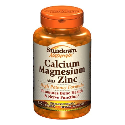 végétarien 100 caps Sundown Calcium Magnésium Zinc Caplets pour Soutien Immunitaire 
