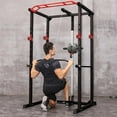 thumbnail image 4 of HighSound Power Cage Squat Rack Stands Gym Equipment 1000-Pound Capacity Exercise Olympic, 4 of 6