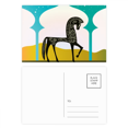 thumbnail image 1 of Castle Dream Princess Style Horse Blue Yellow Postcard Set Birthday Mailing Thanks Greeting Card, 1 of 3