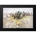 thumbnail image 2 of Russell, Charles M. 18x14 Black Modern Framed Museum Art Print Titled - Cowboys, 2 of 5