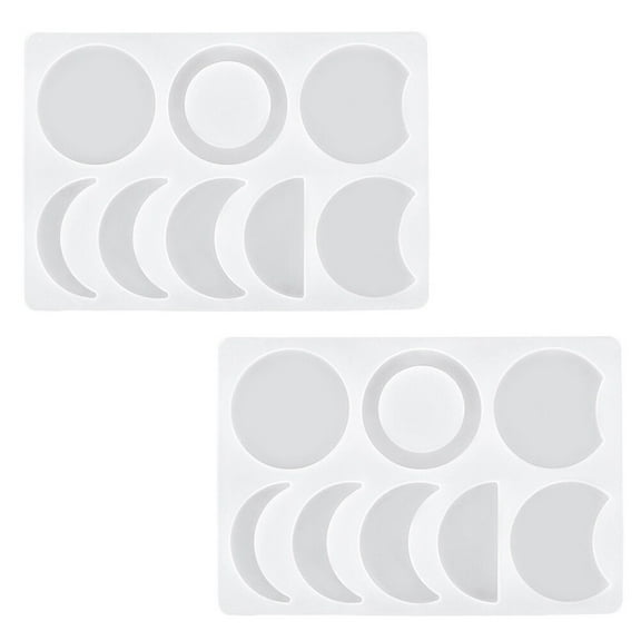 WHAMVOX Moon Shape Silicone Mold 2Pcs for Resin Epoxy Pendant Molds Durable and Easy Demolding