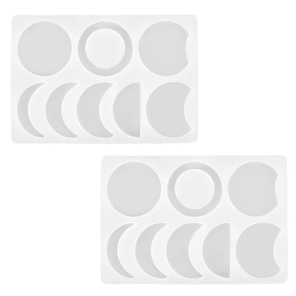 HORIALENCE 2 Pcs Moule à Fondant Phases de Lune Moule en Silicone Flexible et Lisse Création Artisanale Blanche