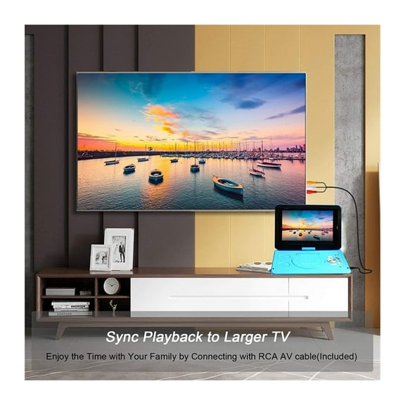 10.1 Inch Portable TV DVD Player Dvd Vcd CD Video Player Home Car Birthday New Year Gift Rechargeable SD Card USB Direct Play ,Swivel Screen