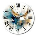 thumbnail image 4 of Designart "Surreal Melodies in Blue and Gold II" Abstract Oversized Wall Clock, 4 of 5