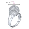 thumbnail image 5 of Bling Jewelry Womens Fancy Cocktail Statement Ring with CZ Pave Disco Ball & Split Shank Band Silver, 5 of 6