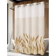 thumbnail image 4 of Fall Wheat No Hook Shower Curtain Waterproof, Bathroom Curtains with Snap in Liners and See Through Top Window, Autum Botanical Rustic Yellow Orange Hotel Style Bathtub Curtains Shower 60"Wx72"L, 4 of 8