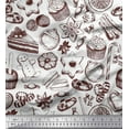 thumbnail image 1 of Soimoi Rayon Fabric Cupcake,Cookies & Candies Food Print Fabric by Yard 56 Inch Wide, 1 of 1
