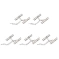 thumbnail image 1 of Unique Bargains 20Sets Ribbon Crimp Clamp Ends with Lobster Claw Clasps & Chain 30mm Silver Tone, 1 of 7