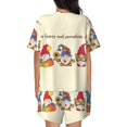 thumbnail image 6 of Fuzoiu Autumn Gnomes1 Print Women's Short-Sleeved Pajama Set,Lounge Sleepwear Set,Womens Pajama Sets 2 Piece,Button-Up Top and Shorts with Pockets-Large, 6 of 7