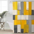 thumbnail image 4 of Shower Curtain Bathroom Set Watercolor Yellow Grey White Block Waterproof Fabric Shower Curtains with Grommets&Hooks Abstract Modern Art Privacy Bath Curtain for Bathtub 36x72in, 4 of 7