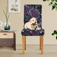 thumbnail image 4 of Yayeee 2 Pack Dining Chair Covers Stretch Parson Chairs Slipcovers Seat Protector, Roses and Pearls, 4 of 6