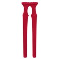 thumbnail image 4 of Jhaoyu Bas Résille Filet pour Femmes Collants Bas Cuisse Rouge Taille Unique, 4 of 4
