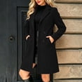 thumbnail image 5 of SuTry Women's Wool Coat, Double Breasted Notched Lapel Long Sleeve, Solid Color Slim Fit Mid Length Winter Overcoat, Everyday Business Casual Outerwear, 5 of 8