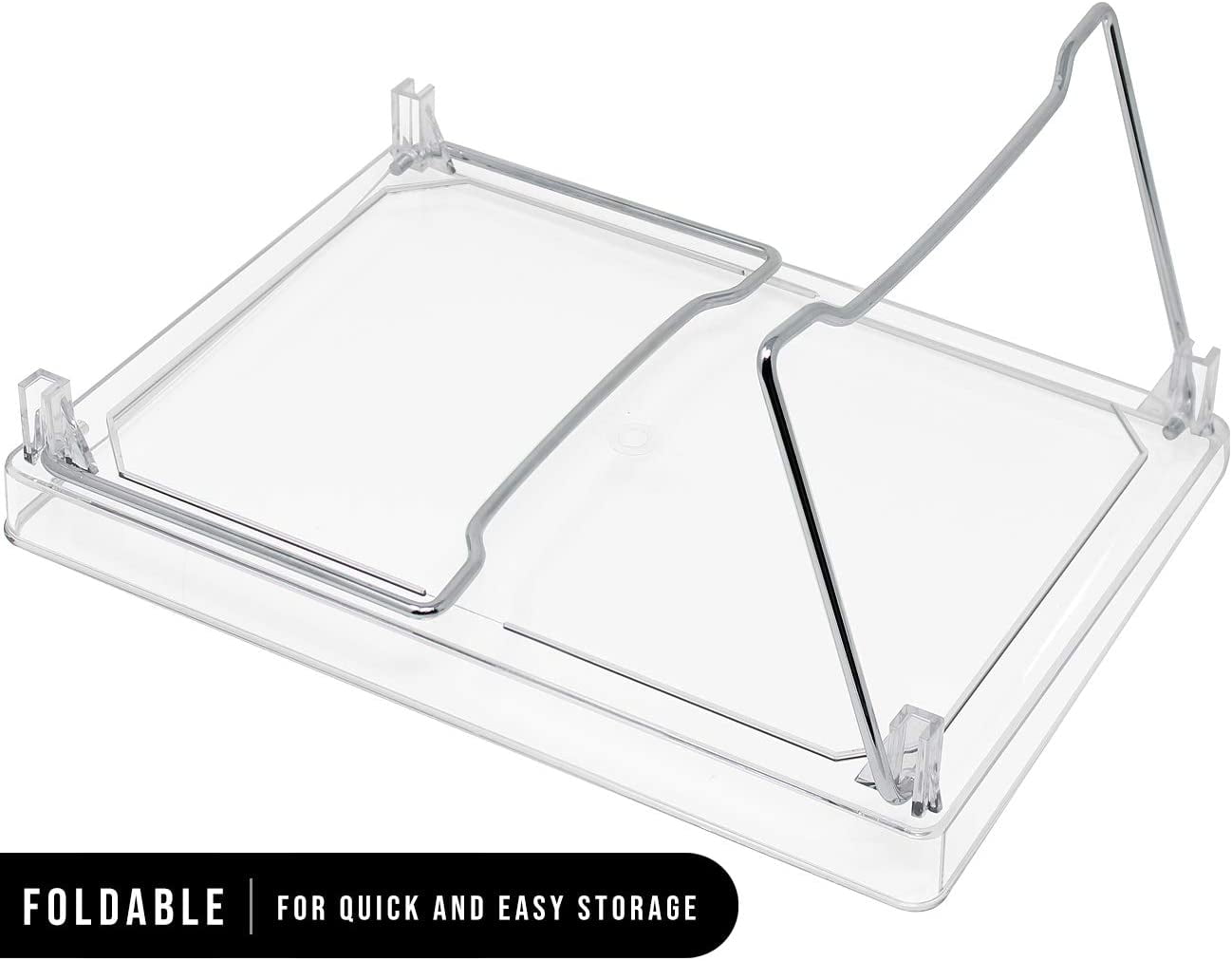 Sorbus Stackable Shelves for Cabinets & Countertop - Storage Shelf Organizer Stand Racks- Foldable Two Shelves, Clear Plastic/Metal