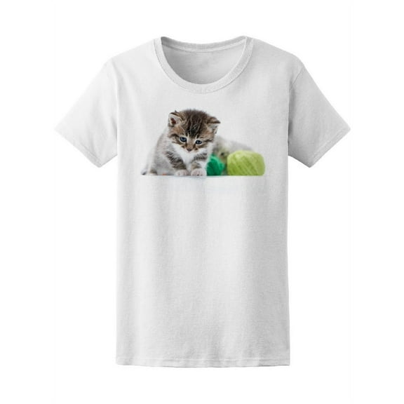 Brown Striped Funny Kitten T-Shirt Women -Image by Shutterstock, Female Medium