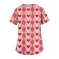 thumbnail image 5 of Garbnen S-5XL Valentine Day Scrubs for Women Short Sleeve V Neck Love Heart Pattern Nursing Uniforms for Women with Pocket Stretch Women Work Shirts, 5 of 5