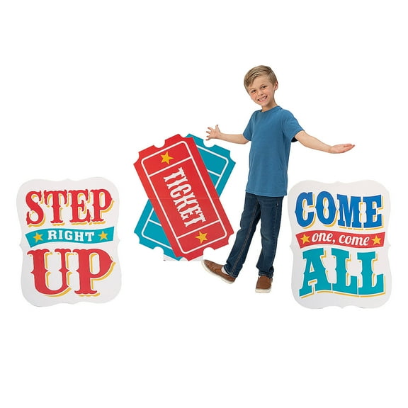 29 1/2" x 38" Carnival Party Cardboard Stand-Ups Set - 3 Pieces