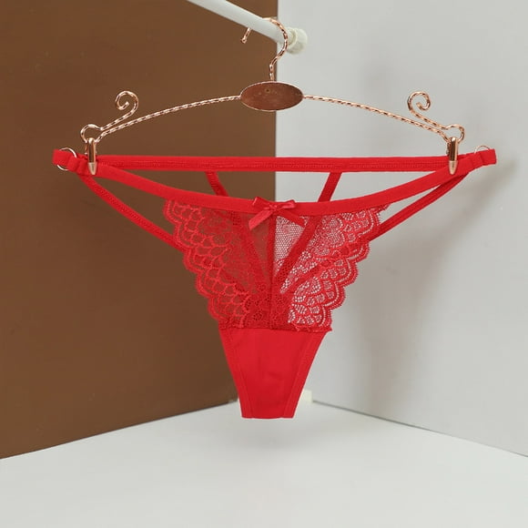 Jienlioq Women's Underpants Clearance Women's Fashion Sexy Embroidery Flower Transparent Gauze Low Waist G-String Pants Panties Thong Flash Picks