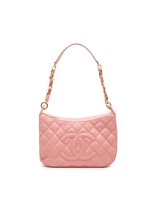 Pre-Owned CHANEL Matelasse Coco Mark Chain Shoulder Bag Handbag Pink Caviar Skin... (Good)