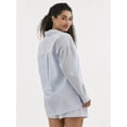 thumbnail image 3 of No Boundaries Oversized Button-Up Shirt and Boxer Shorts Set, 2-Piece, Women's, 3 of 5