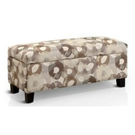 Loddi Storage Bench Ottoman Transitional Style Red Patterned