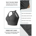 thumbnail image 6 of Attraco Womens Ribbed Knit Tank Tops With Built In Bras Sleeveless V Neck Cami Shirts, 6 of 7
