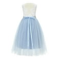 thumbnail image 2 of Ekidsbridal Girl Pageant Flower Girl Dress - Backless Scalloped Lace with Rhinestone Sash 207R2-A (Size: M-10), 2 of 3