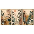 thumbnail image 3 of Bohemain Watercolor Floral Wall Hanging Decor Colorful Flower Wall Decor Botanical Pictures Framed Canvas Wall Art 24x36in Natural Framed, 3 of 7