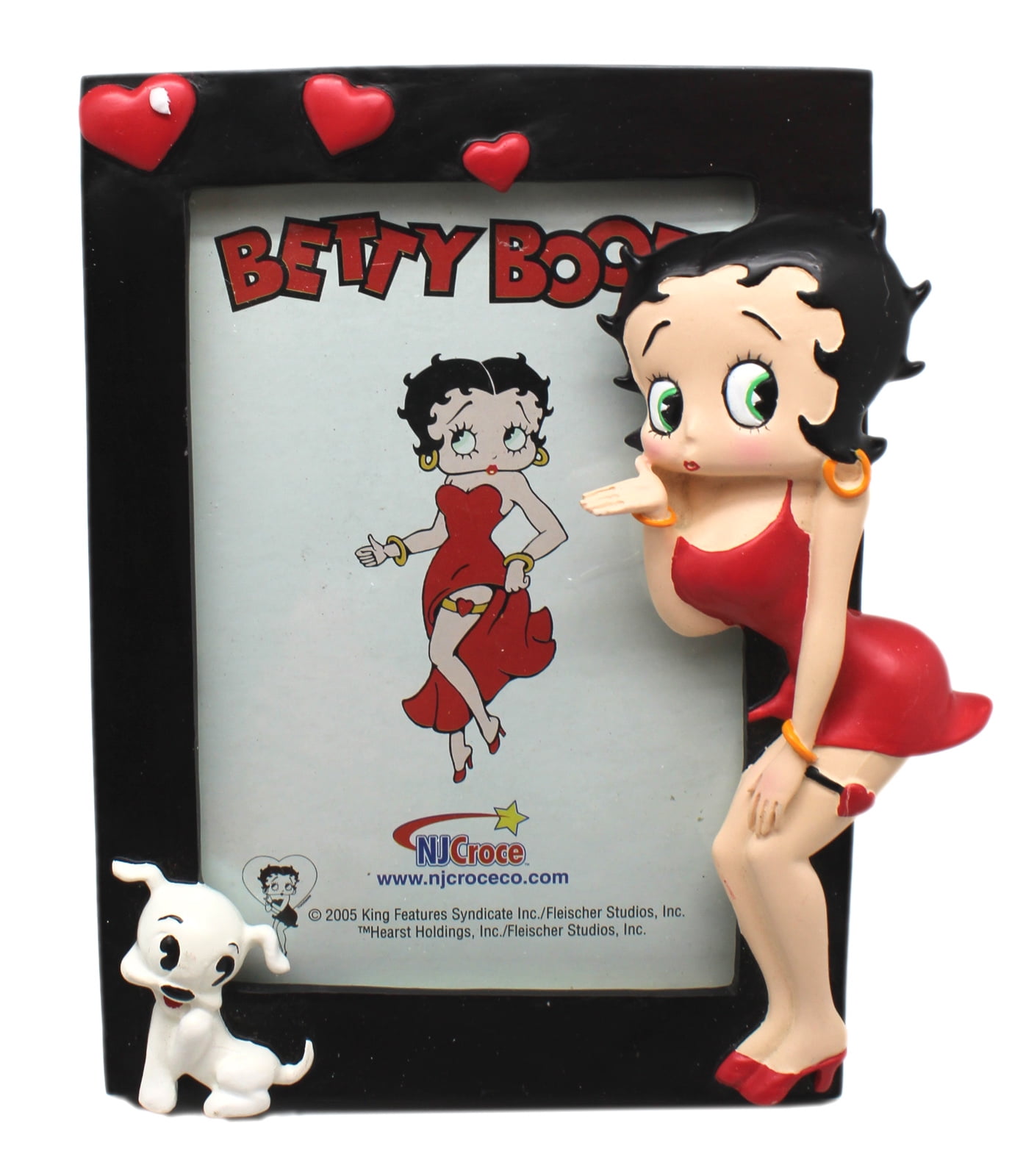 Betty Boop Black Border Picture Frame w/Hearts and Pudgy (4x6in ...