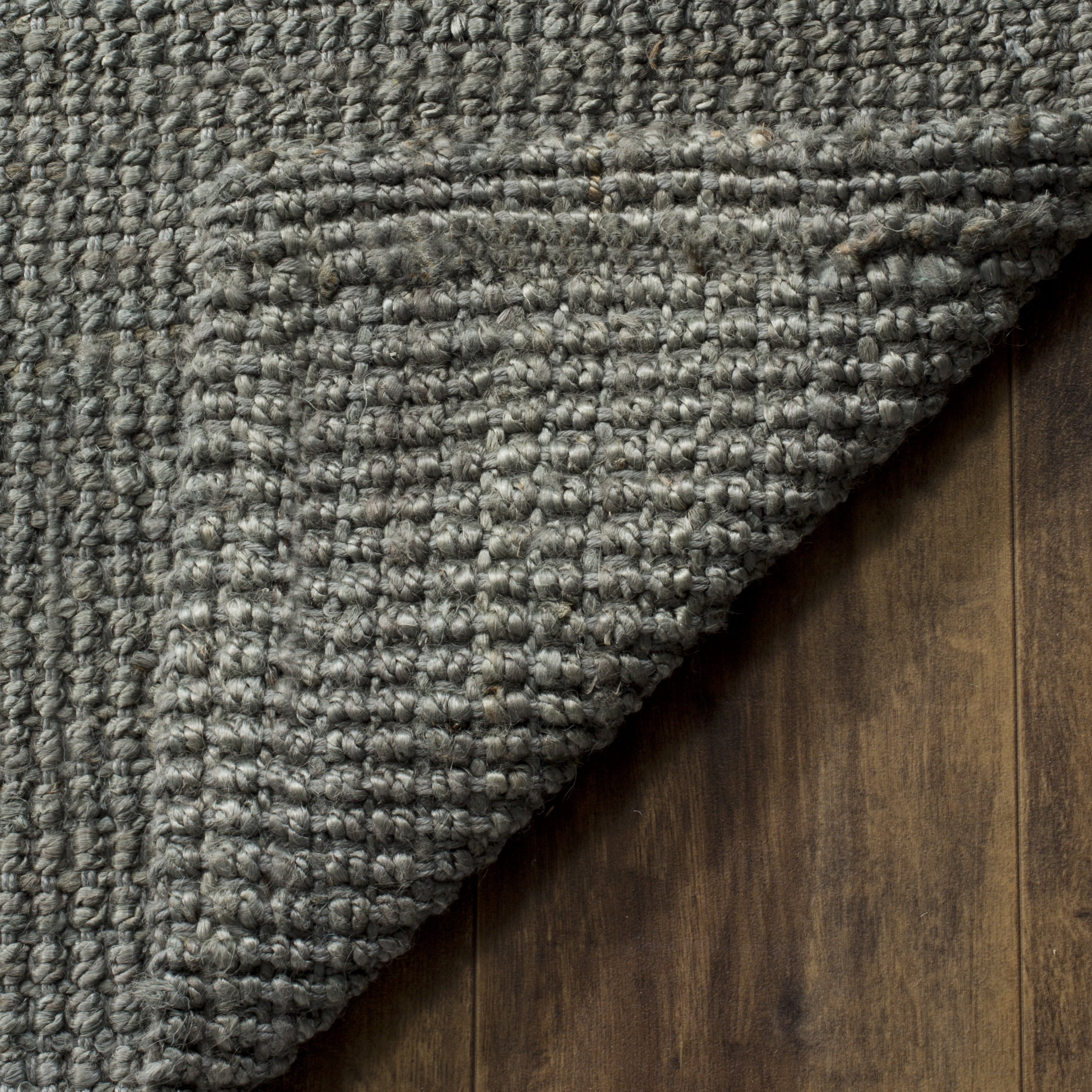 SAFAVIEH Natural Fiber Milica Solid Area Rug, Green/Gray, 5' x 5' Square - Scandinavian Design, Green & Grey, Jute, Hand Woven Pattern, Ideal for Entryway, Kitchen, Living Room, Office