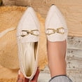 thumbnail image 2 of KIJBLAE Women's Plus Size Pointed Toe Closed Toe Loafers, Slip On Low Heel Soft Sole Casual Flat Shoes Rose Gold 37, 2 of 9