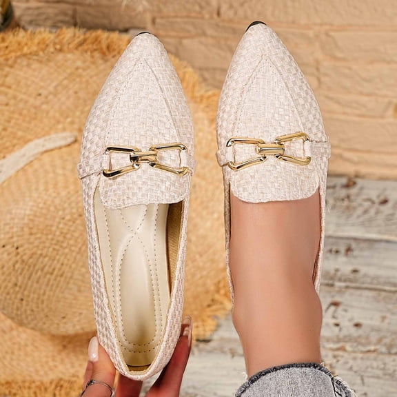 BRGZLK Loafer Shoes for Women 2026 Novel Trendy Point Toe Comfortable Casual Flats Lightweight Slip-On Low Heel Flat Shoes for Going Out Rose Gold 6.5