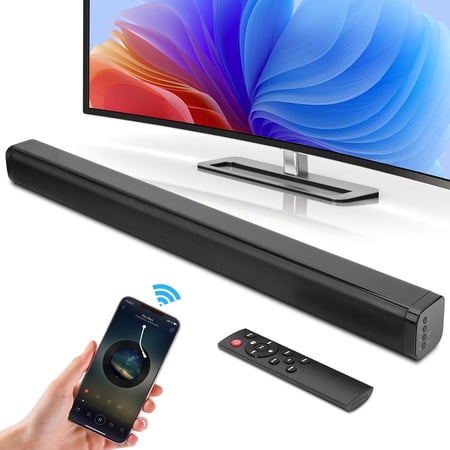 Sound Bar for TV 40W TV Speaker Soundbar 30 inch Surround Sound System with ARC Optical AUX and Remote Bluetooth 5.0 Stereo Sound for Home Theater PC Gaming Projectors Wall Mountable