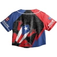 thumbnail image 4 of Lotusprinthandmade Personalized Name Puerto Rico Crop Top Baseball Jersey for Women XS-XL Multicolor, 4 of 5