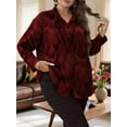 thumbnail image 6 of Cuteduck Women Plus Size Floral Printed Button Down Shirt Lapel Long Sleeve Fall Casual Lightweight Boho Dressy Top 1X-5X, 6 of 7