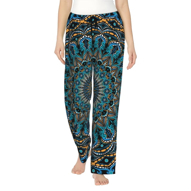 Balery Mandala Pantalones de pijama para mujer, pijamas ultraligeros, pantalones de estar por casa-Small