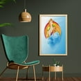 thumbnail image 2 of Unicorn Wall Art with Frame, Handsome Horse Single Horn on Forehead on Sun Fluffy Clouds Art Print, Printed Fabric Poster for Bathroom Living Room, 23" x 35", Multicolor, by Ambesonne, 2 of 2