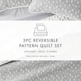 thumbnail image 7 of Noble Linens Light Grey 3 Piece Painted Dots Reversible Microfiber Quilt Set, Twin / Twin XL, 7 of 7