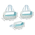 thumbnail image 2 of 3 Piezas de Bolsa de Maquillaje Duradera para Mujeres para Vacaciones, Camping y Actividades al Aire Libre, Cuero PU Azul PVC, 2 of 4