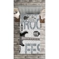 thumbnail image 3 of Ambesonne Rock Music Quilted Bedspread Set 2 Pcs, Guitar on Brick Wall, Twin Size, Blue Grey Black, 3 of 3