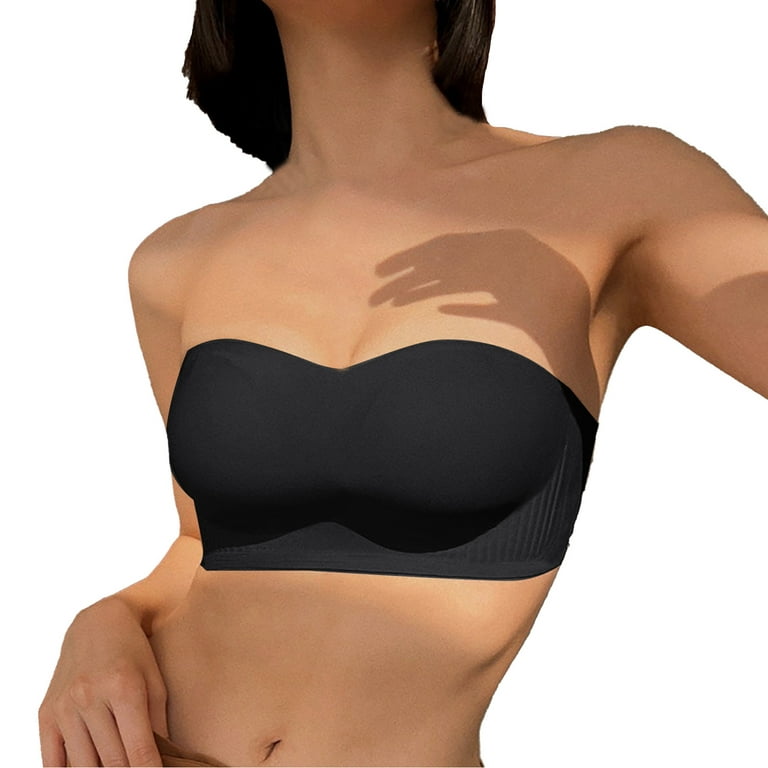 PMUYBHF Strapless Bras for Women for Large Support Strapless Bra for Women  Non Slip Push up Wire Comfortable Lifting and Sagging Bra Push up Bras for