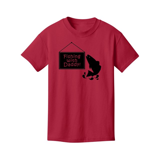 Gravity Trading Fishing with Daddy Youth Cotton Tee - Red - Large