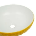 thumbnail image 6 of 16" Round Ceramic Vessel Bathroom Sink – Modern Textured Bowl Design in Yellow, 6 of 8