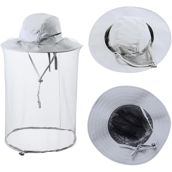 Mosquito Netting Bee Keeper Hat,Garden Bug Gnats Face Cover Head Net Veil Costume Dog Grooming Cap for Women Men Fishing 1Pack