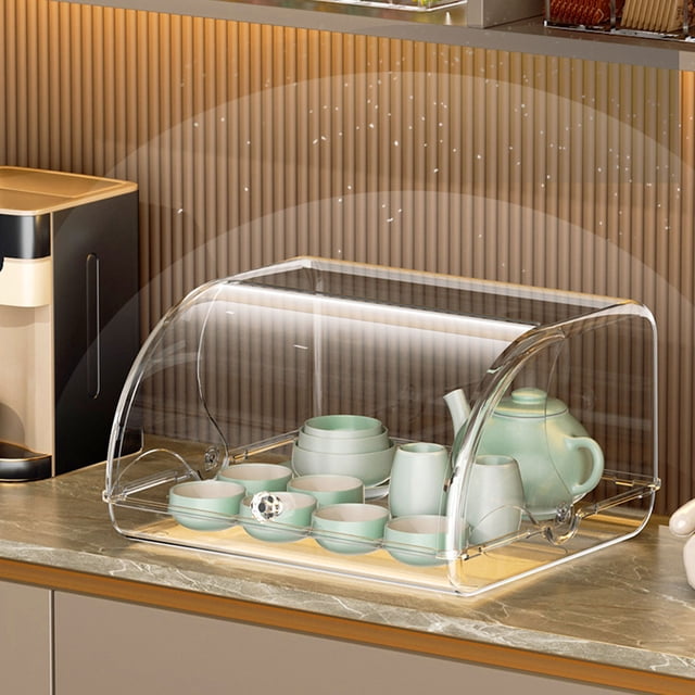 Caja Transparente Con Tapa Enrollable, Cómoda Y Práctica Caja Con Tapa Enrollable, Hermosa Tapa Abatible Para Ahorrar Espacio Para Cocina