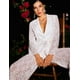 thumbnail image 4 of Conjunto de falda Tsukko con cuello en V de encaje para mujer, manga larga blanca, 4 of 5