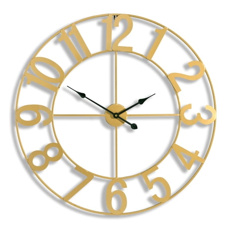 Sorbus 32 Large Gold Decorative Wall Clock, Battery Operated Analog