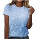 thumbnail image 1 of Tops de Algodón para Mujeres Casual Rayas Impreso Cuello Redondo, Camiseta de Manga Corta para el Hogar Y el Uso Diario, 1 of 4