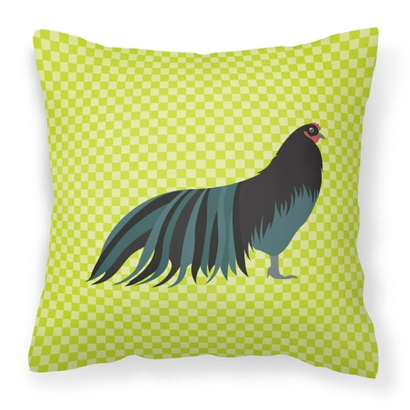 Carolines Treasures Sumatra Chicken Green Fabric Decorative Pillow - 14 x 14 in.